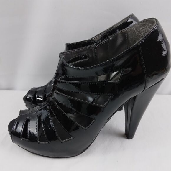Maurice's Black Patent High-Heeled Open Toe Elegant Women's Size 9 - Picture 7 of 14